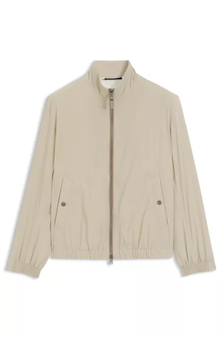 Water-repellent zipped jacket with two-way stretch