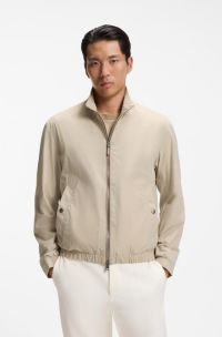 Water-repellent zipped jacket with two-way stretch, Light Beige