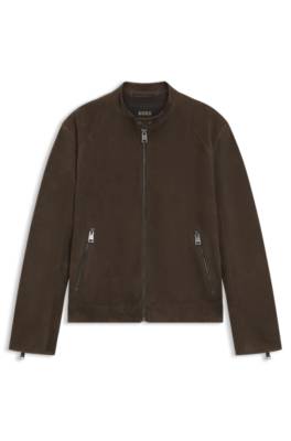 Boss Suede jacket with zipped cuffs skinnjackor herr – bild 4