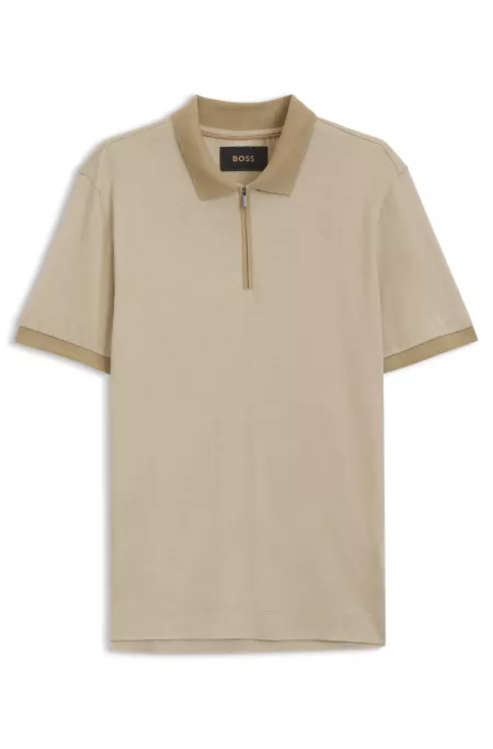 Polo Regular en mohair avec patte zippée
