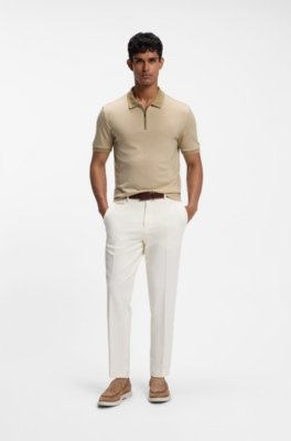 Boss Regular-fit polo shirt in wool with zip placket pikéer herr – bild 2