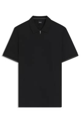 Regular-fit polo with zip closure 1