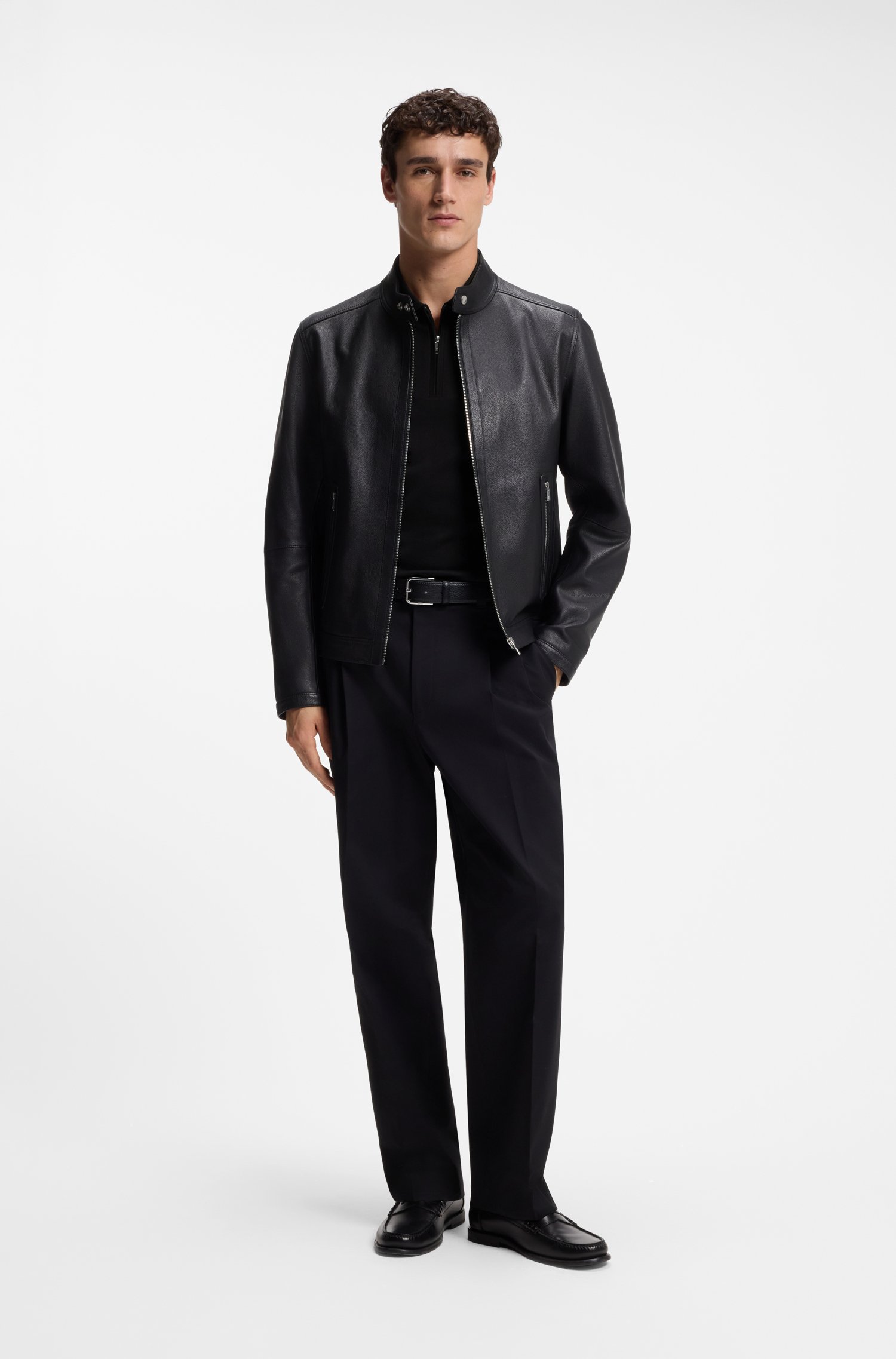 Boss Regular-fit polo with zip closure pikéer herr – bild 2