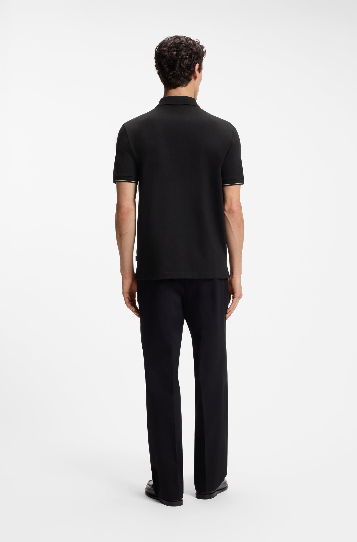 Boss Regular-fit polo with zip closure pikéer herr – bild 3