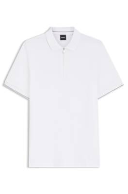 Regular-fit polo with zip closure 1