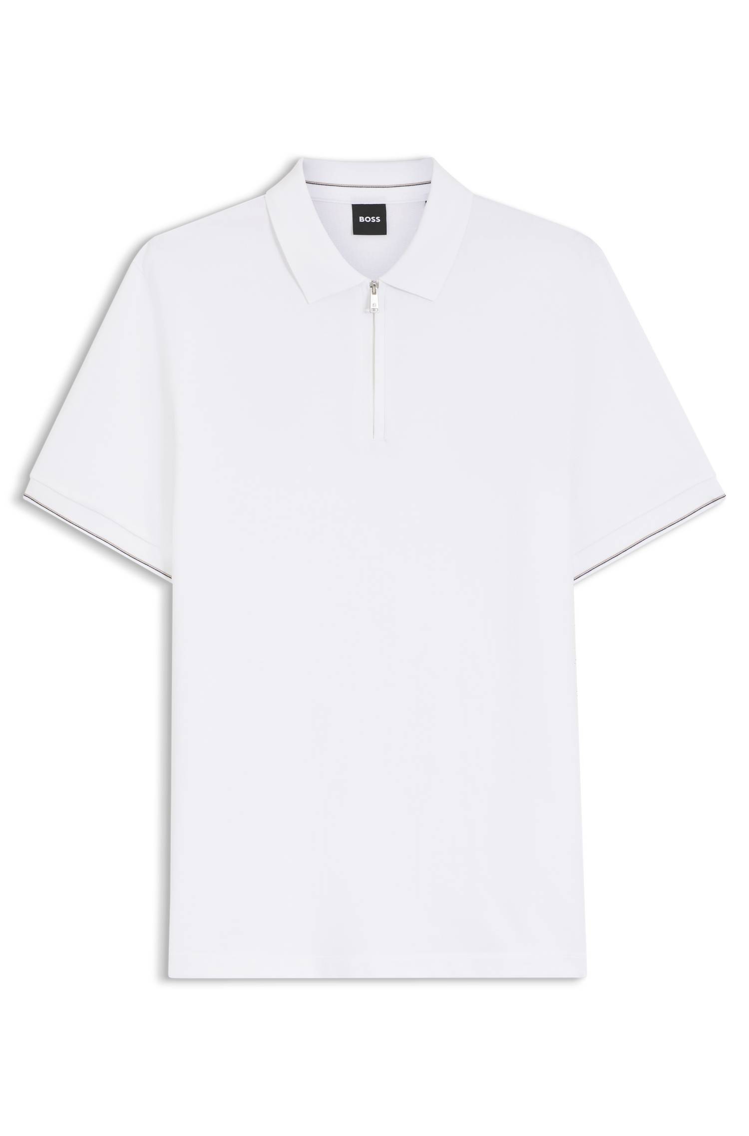 Boss Regular-fit polo with zip closure pikéer herr – bild 4