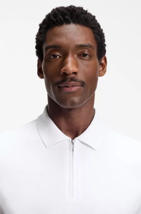 Regular-fit polo with zip closure