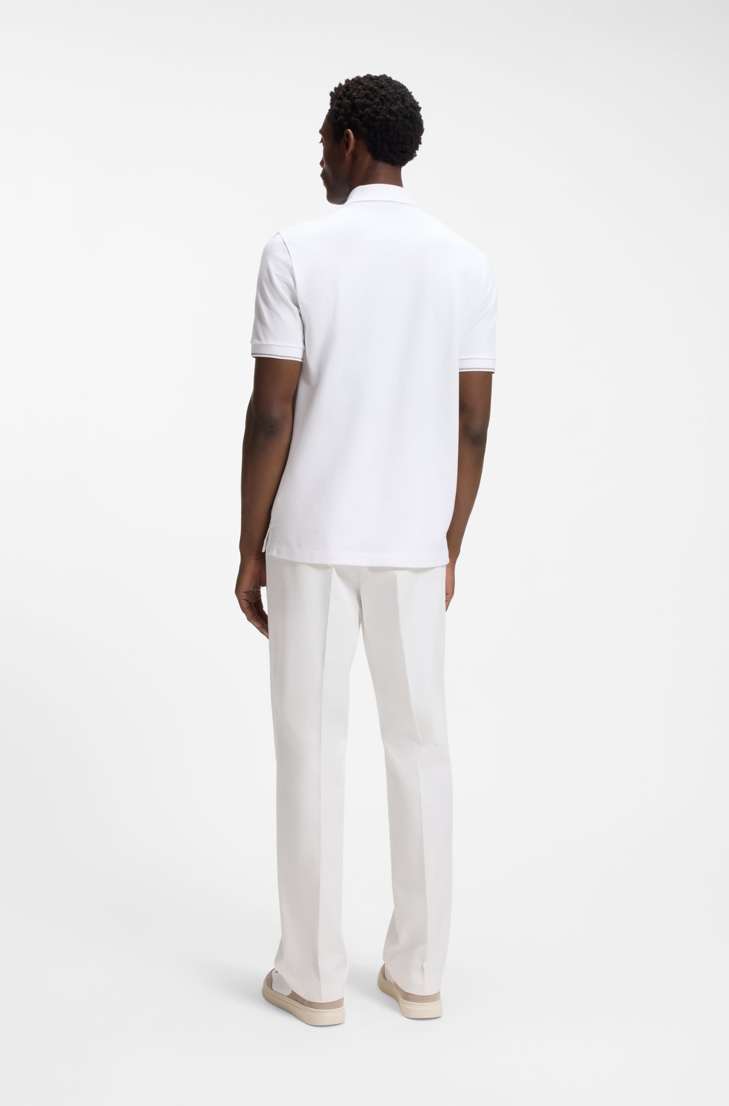 Boss Regular-fit polo with zip closure pikéer herr – bild 3