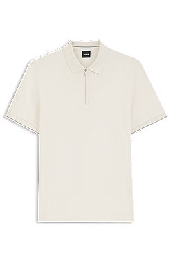 Regular-fit polo with zip closure