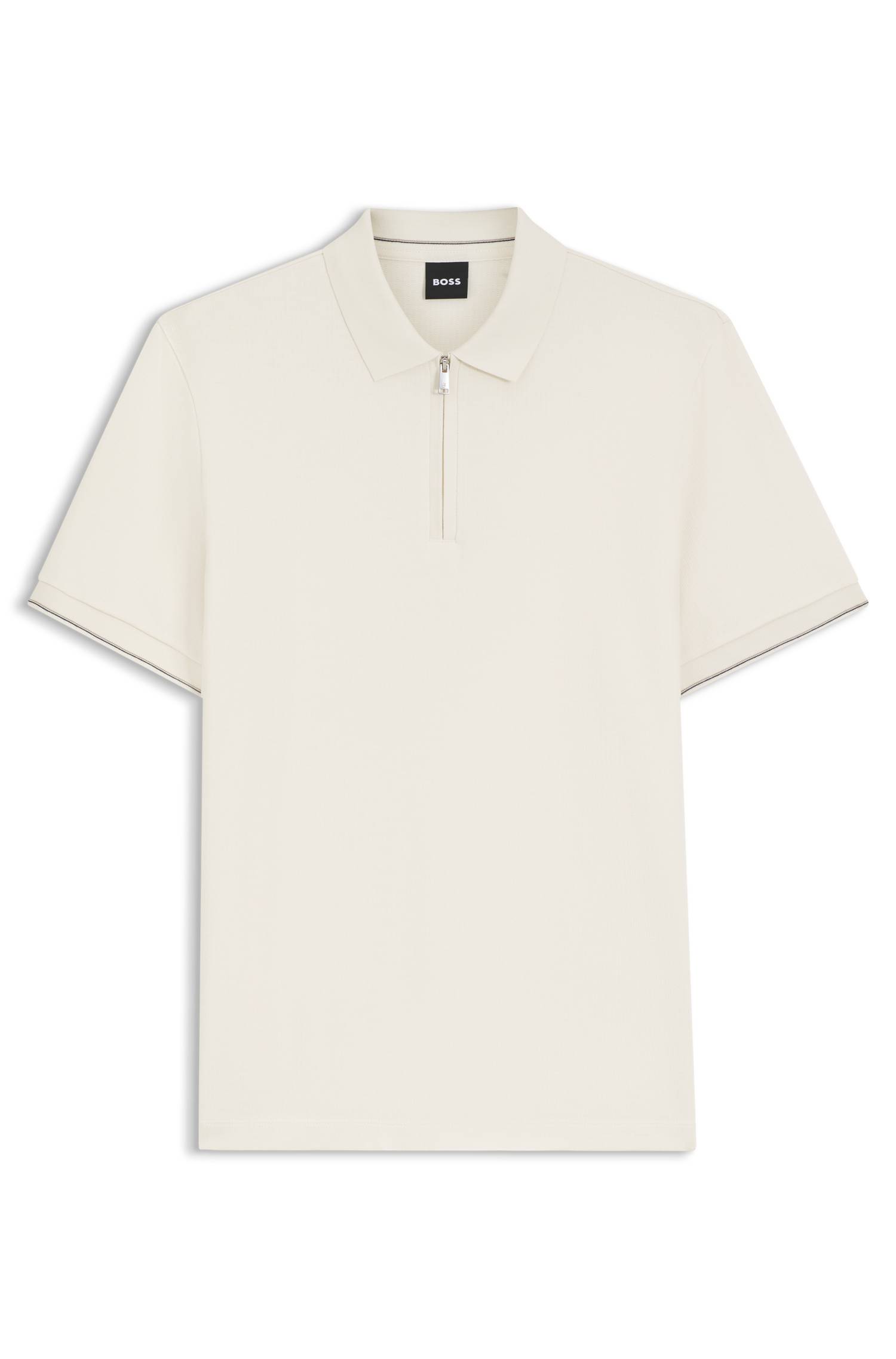 Boss Regular-fit polo with zip closure pikéer herr – bild 4