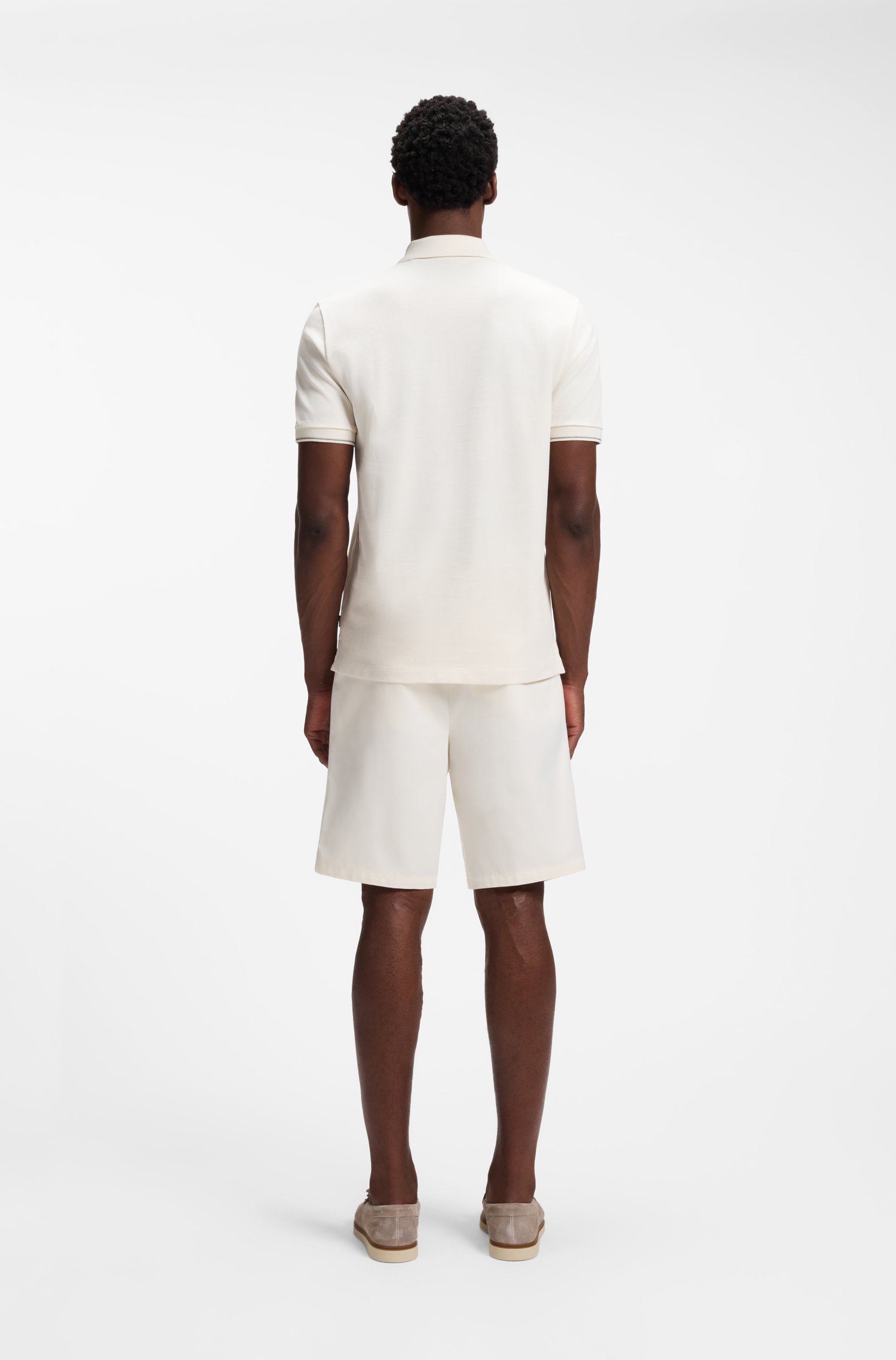Boss Regular-fit polo with zip closure pikéer herr – bild 3