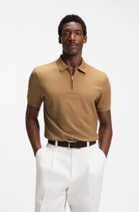 Polo Regular avec fermeture zipp&eacute;e, Beige