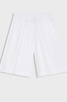 Relaxed-fit shorts in cotton poplin, White