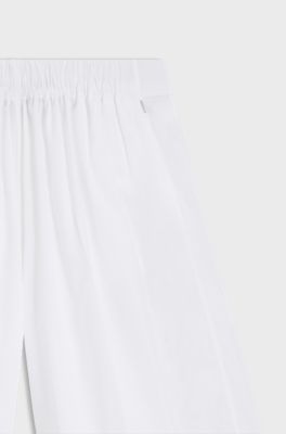 Relaxed-fit shorts in cotton poplin, White