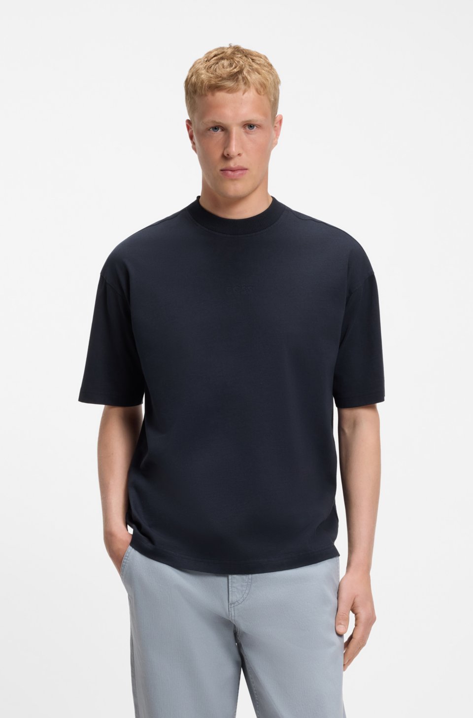 Relaxed-fit cotton T-shirt with embroidered logo