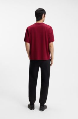 Year of the Horse Cotton-jersey T-shirt with logo artwork, Red