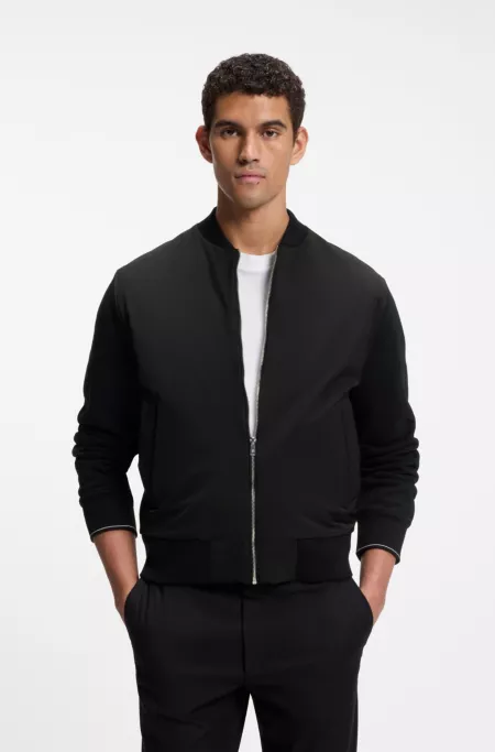 Sweat zippé matelassé en matières mélangées