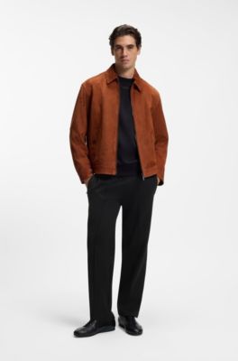 BOSS x ASTON MARTIN modern-fit trousers in cotton, Black