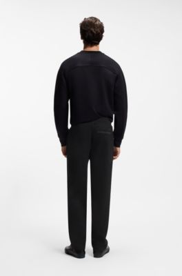 BOSS x ASTON MARTIN Pantaloni modern fit in cotone, Nero