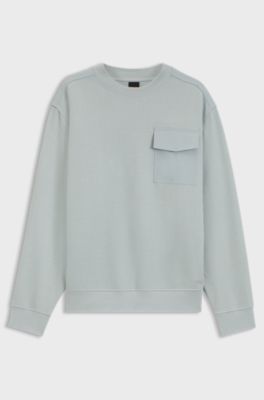 Relaxed-fit sweatshirt in stretch cotton, Light Grey