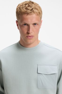 Relaxed-fit sweatshirt in stretch cotton, Light Grey