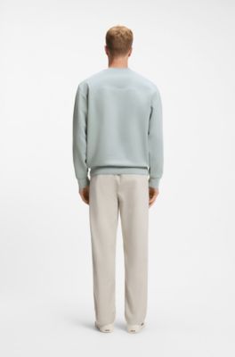 Relaxed-fit sweatshirt in stretch cotton, Light Grey