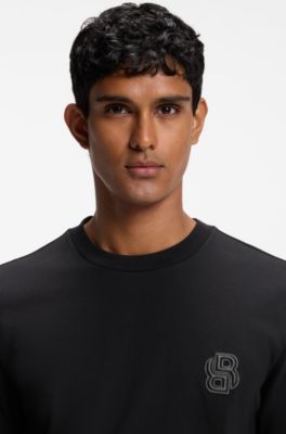 Relaxed-fit T-shirt in cotton with logo artwork, Black