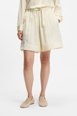 Wide-leg Bermuda shorts with elasticated waistband