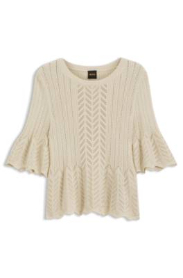 Regular-fit sweater with open-knit structure 1