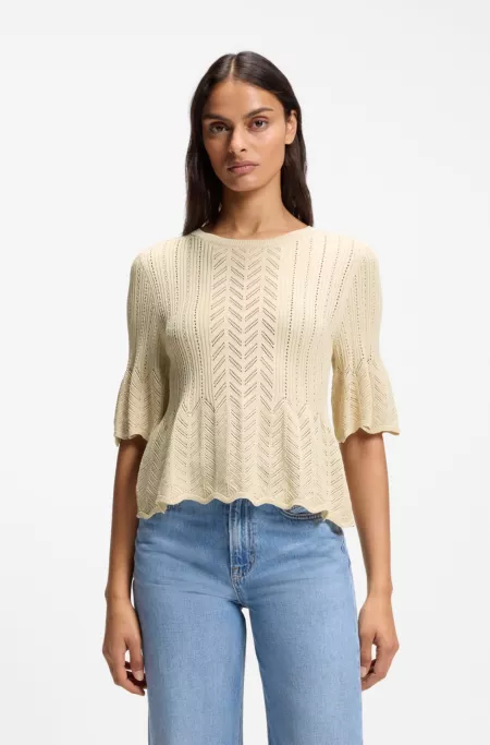Pull Regular en maille ajourée