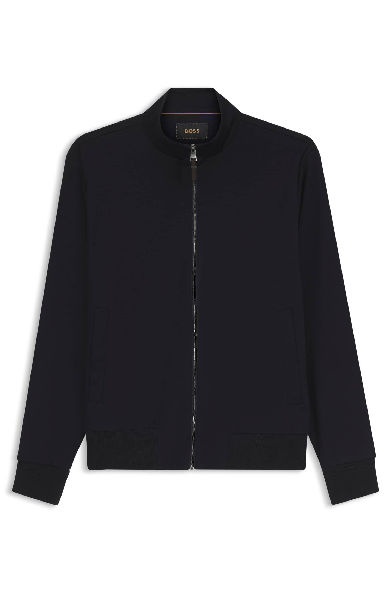 Boss Stand-collar wool-blend sweatshirt with full zip herr – bild 4
