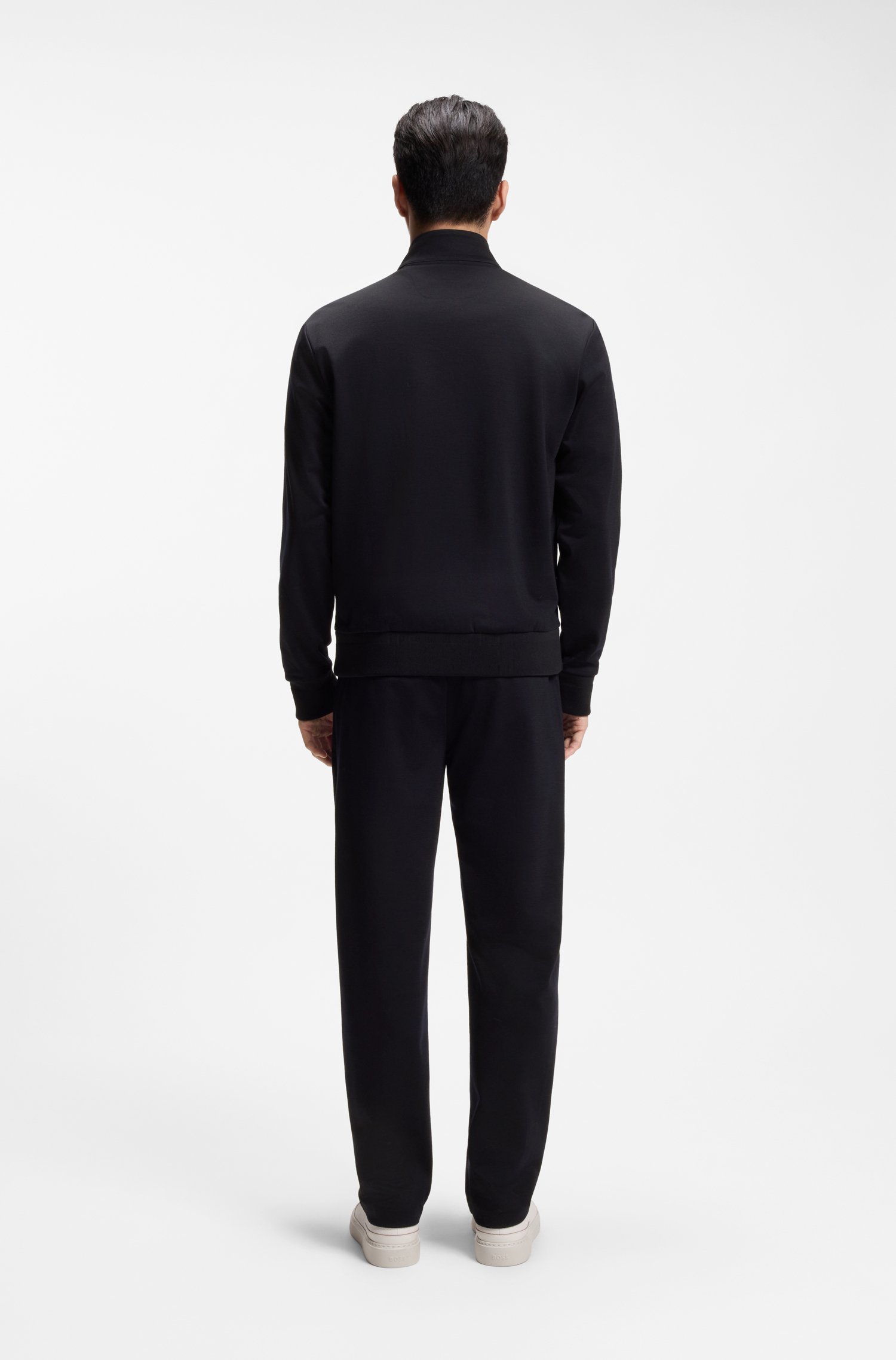 Boss Stand-collar wool-blend sweatshirt with full zip herr – bild 3