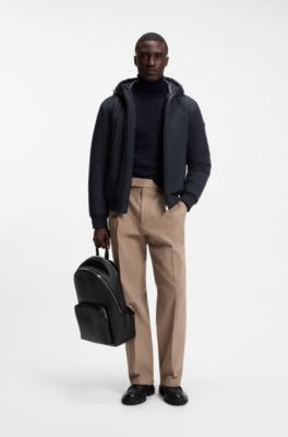 Veste matelass&eacute;e d&eacute;perlante avec monogramme double B, Bleu fonc&eacute;