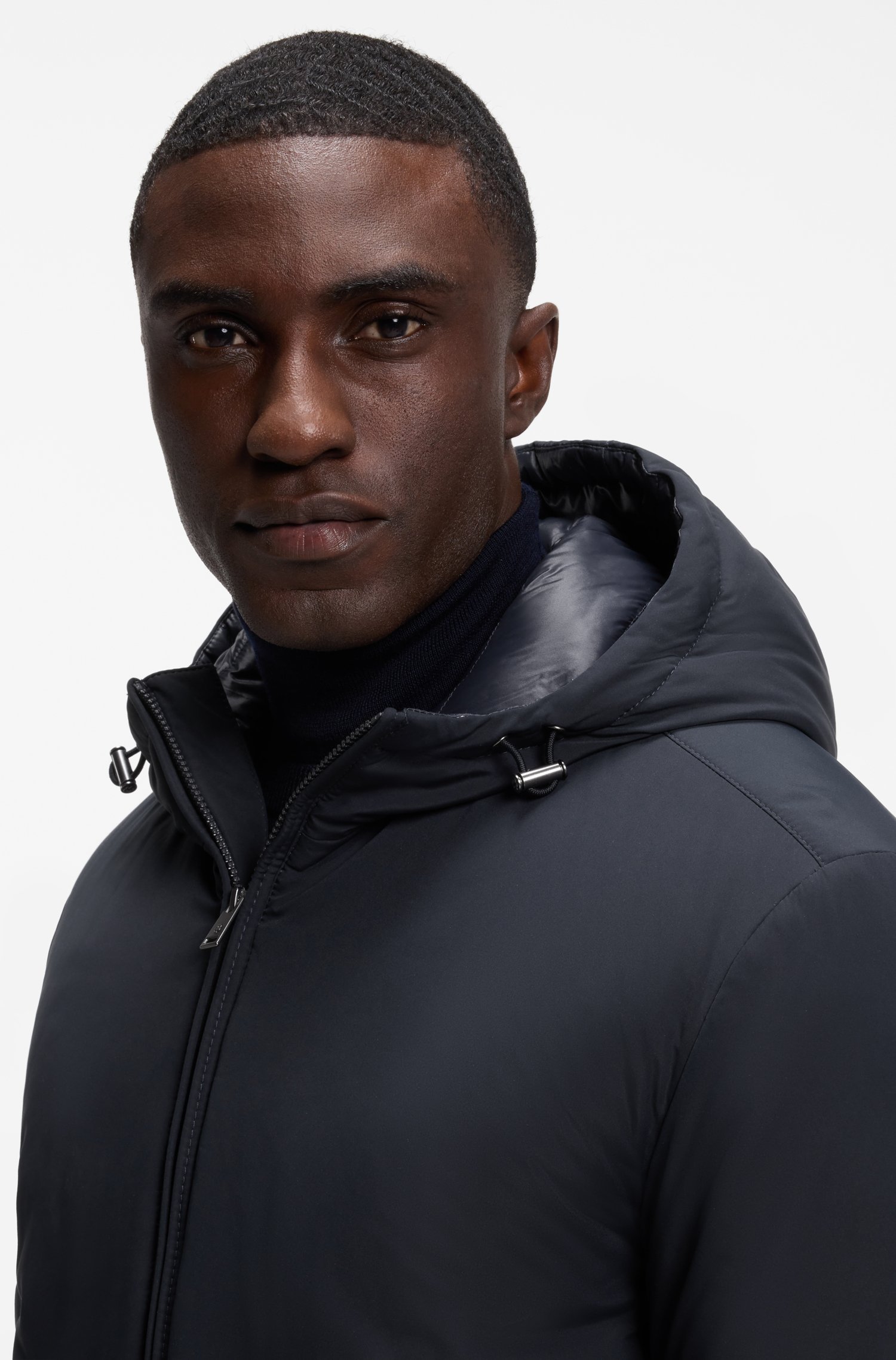 Boss Water-repellent padded jacket with Double B monogram jackor herr – bild 3