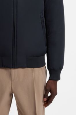 Veste matelass&eacute;e d&eacute;perlante avec monogramme double B, Bleu fonc&eacute;