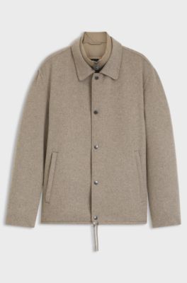Jacket with zip-up inner in weighty fabric, Light Brown