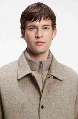 Jacket with zip-up inner in weighty fabric, Light Brown