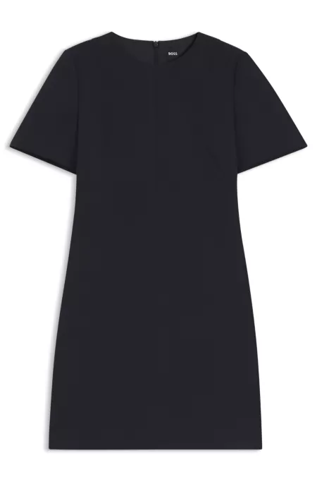 Kurzarm-Kleid aus japanischem Krepp