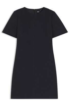 Short-sleeved dress in Japanese crepe