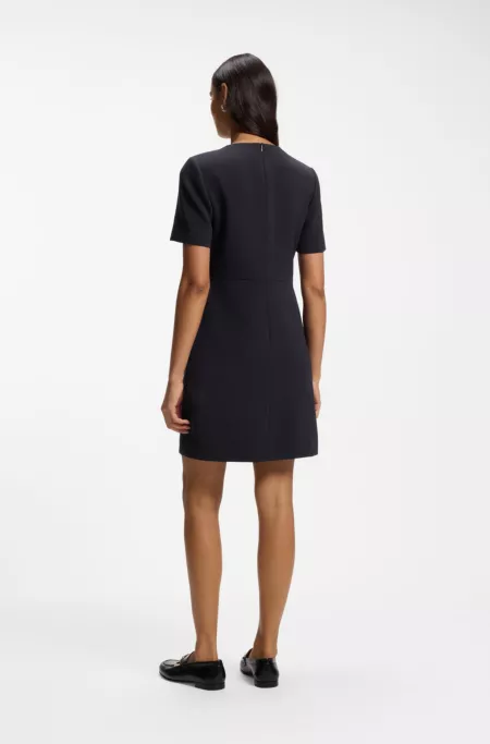 Short-sleeved dress in Japanese crepe