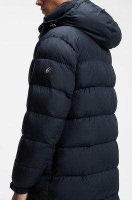 Boss Long-length water-repellent puffer jacket with concealed closure dunjackor herr – bild 3