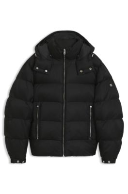 Water-repellent padded jacket with micro-monogram jacquard, Black