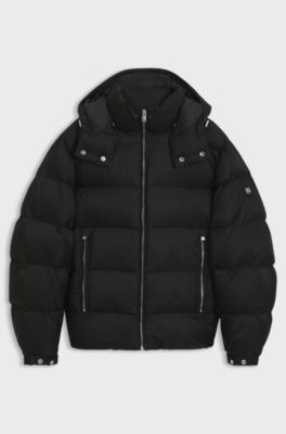 Water-repellent padded jacket with micro-monogram jacquard, Black