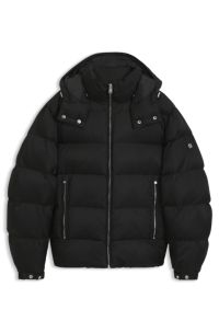 Water-repellent padded jacket with micro-monogram jacquard, Black