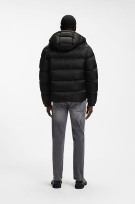 Water-repellent padded jacket with micro-monogram jacquard, Black