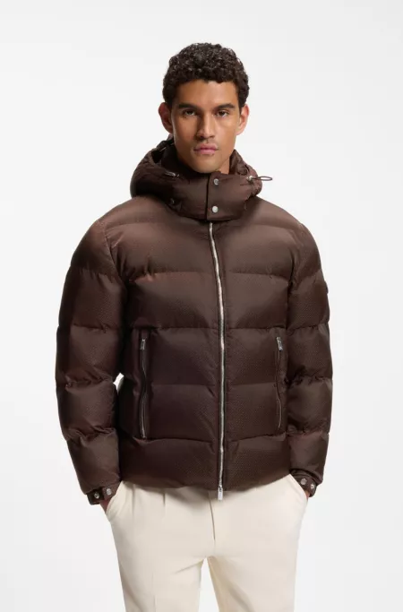Veste matelassée déperlante avec jacquard à micro-monogrammes