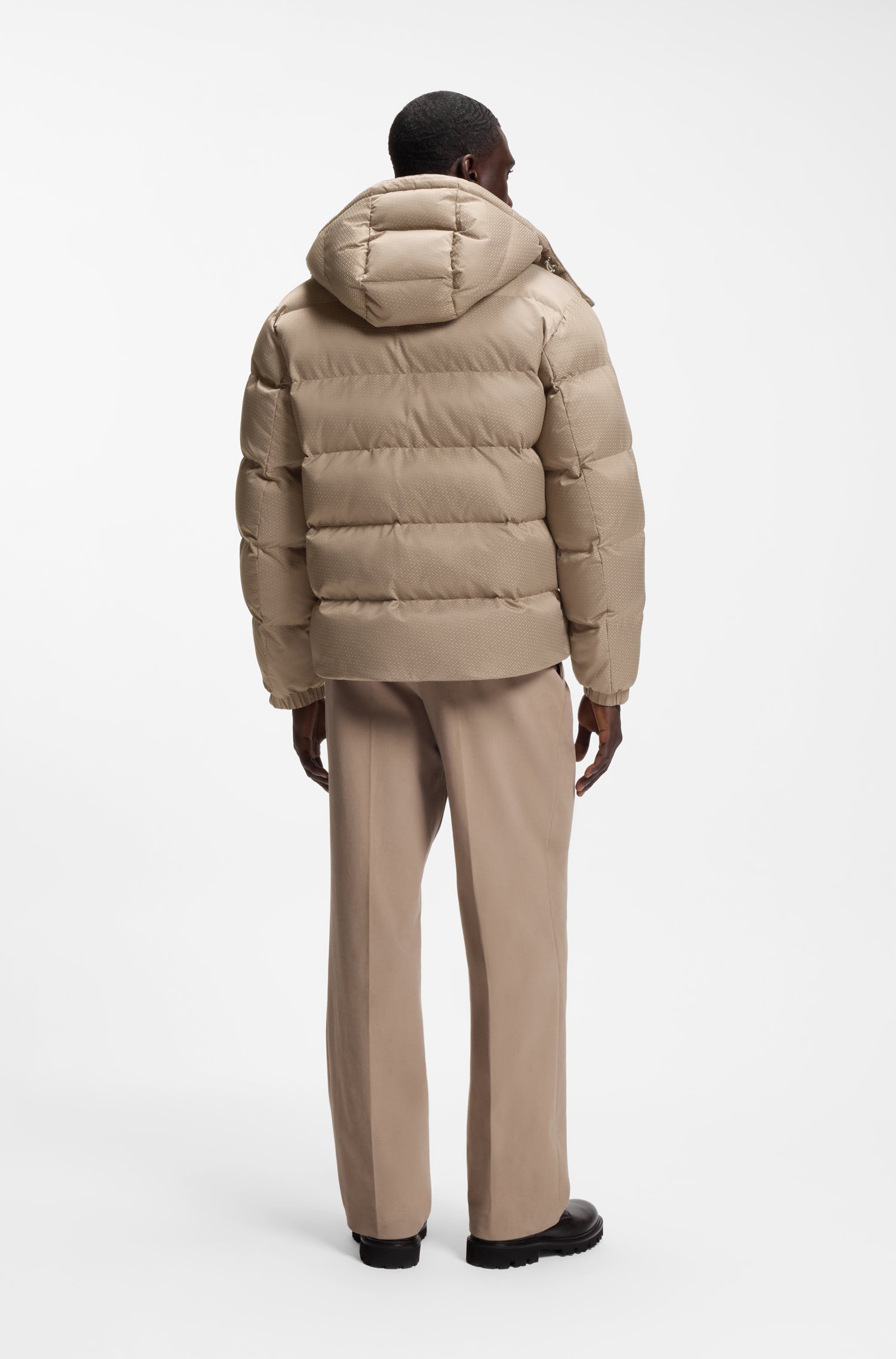Boss Water-repellent padded jacket with micro-monogram jacquard jackor herr – bild 2