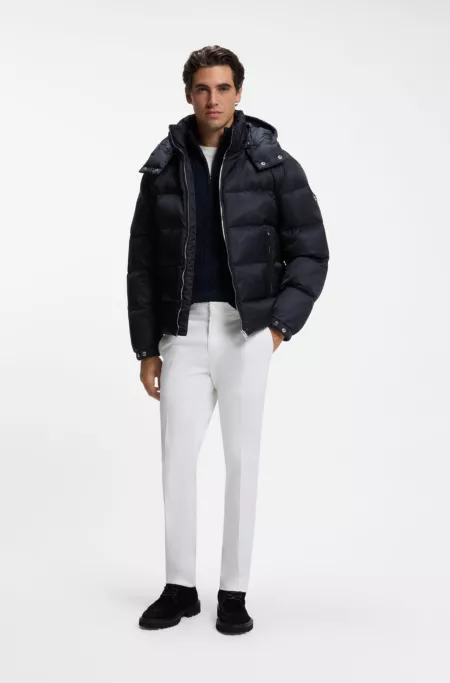 Veste matelassée déperlante avec jacquard à micro-monogrammes