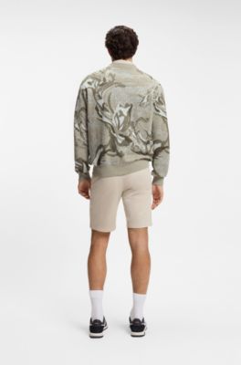 Relaxed-fit sweater with jacquard-knit pattern, Light Beige