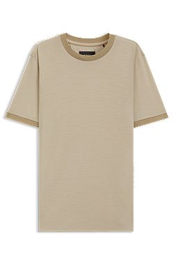 Luxe travel wool T-shirt with FK collar